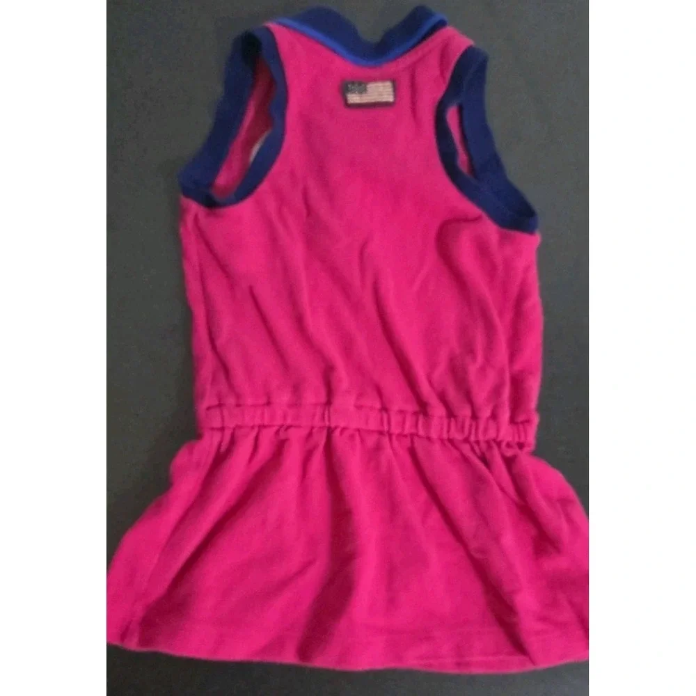 RALPH LAUREN Baby Girl Polo Tunic Dress 9 Months Pink Blue Tennis EUC‎